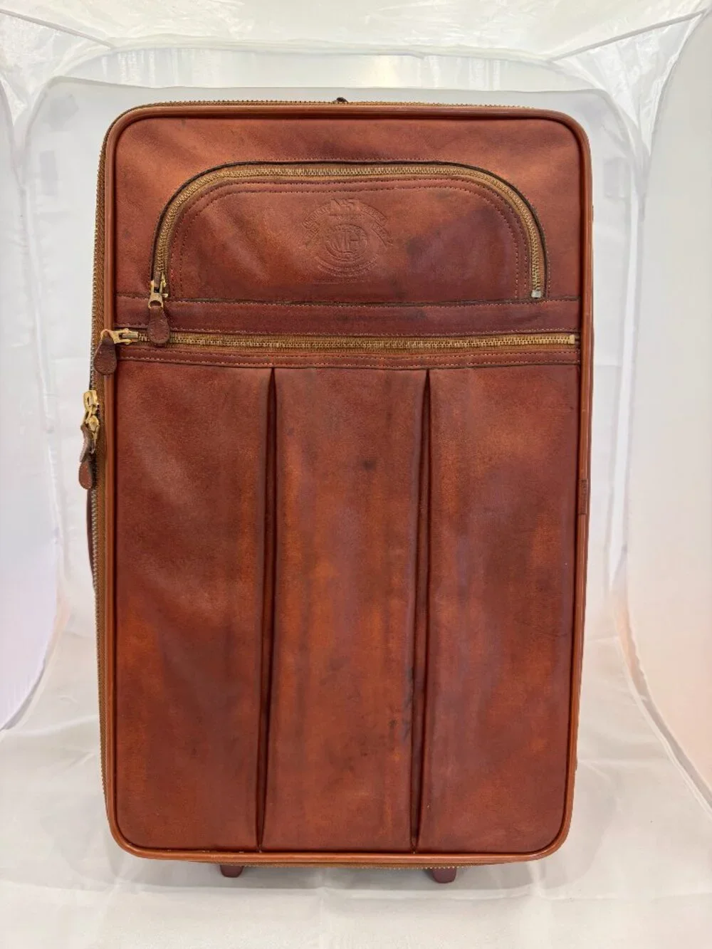 Ghurka No. 51 Traveler Vintage Leather Wheeled Suitcase